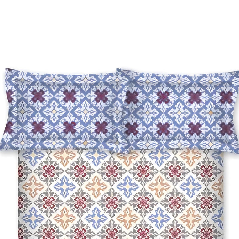 Bombay Dyeing Aster Collection Double Bedsheet 100 TC, 100% Pure Cotton Premium Bedsheet with 2 Pillow Covers - Image 2