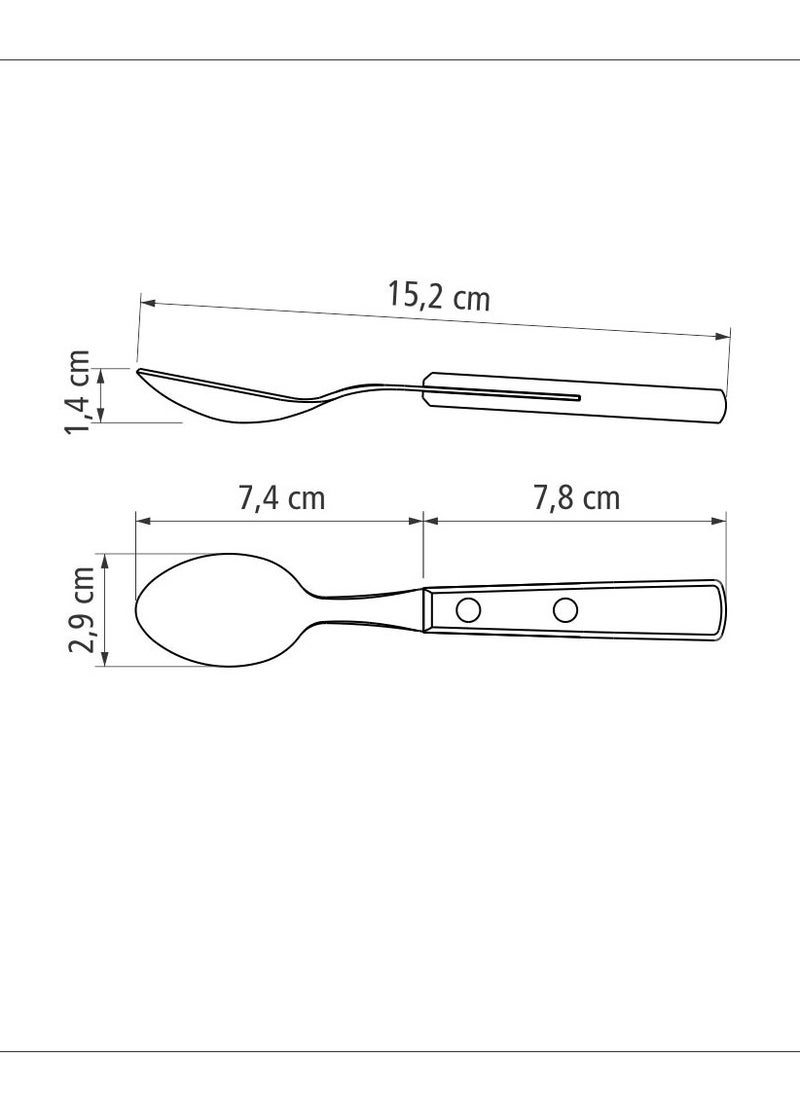 TRAMONTINA - Since 1911,Made in Brazil- Stainless Steel Tea Spoon with Treated Brown Polywood Handle - Image 1