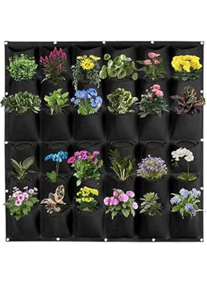 Mod Girl Vertical Hanging Outdoor Wall Planter with 36 Felt Fabric Pockets, Add A Living Garden to A Patio, Balcony, Fence, Or Indoor, for Herbs, Fruits, Vegetables, Flowers - Image 1
