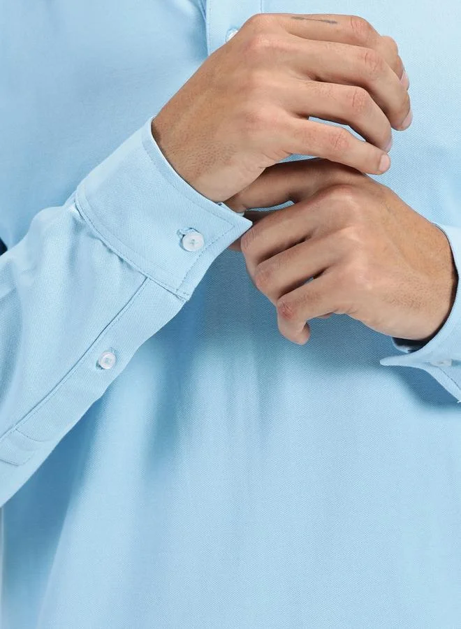 Simple And Rare Simple And Rare Solid Long Sleeves Polo T-Shirt