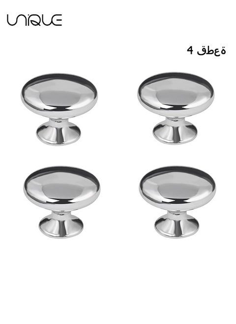 4 Pcs Round Cabinet Knob Furniture Pull Handle - Simple & Sturdy - Knob Diameter 30 mm - for Kitchen Cupboard Door - Bedroom Dresser Drawer - Bathroom Wardrobe Hardware