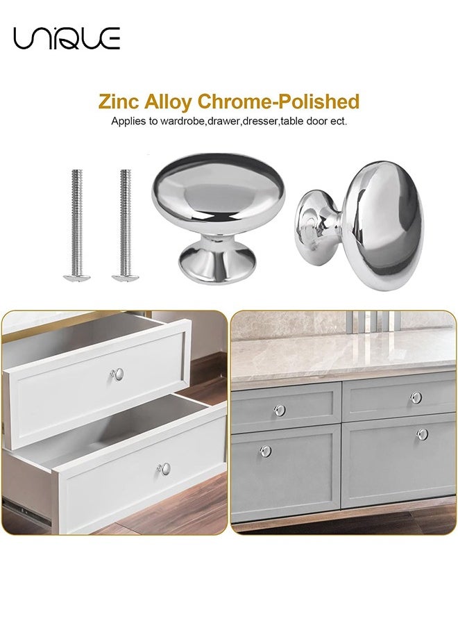 Unique - 4 Pcs Round Cabinet Knob Furniture Pull Handle - Simple & Sturdy - Knob Diameter 30 mm - for Kitchen Cupboard Door - Bedroom Dresser Drawer - Bathroom Wardrobe Hardware - Image 1