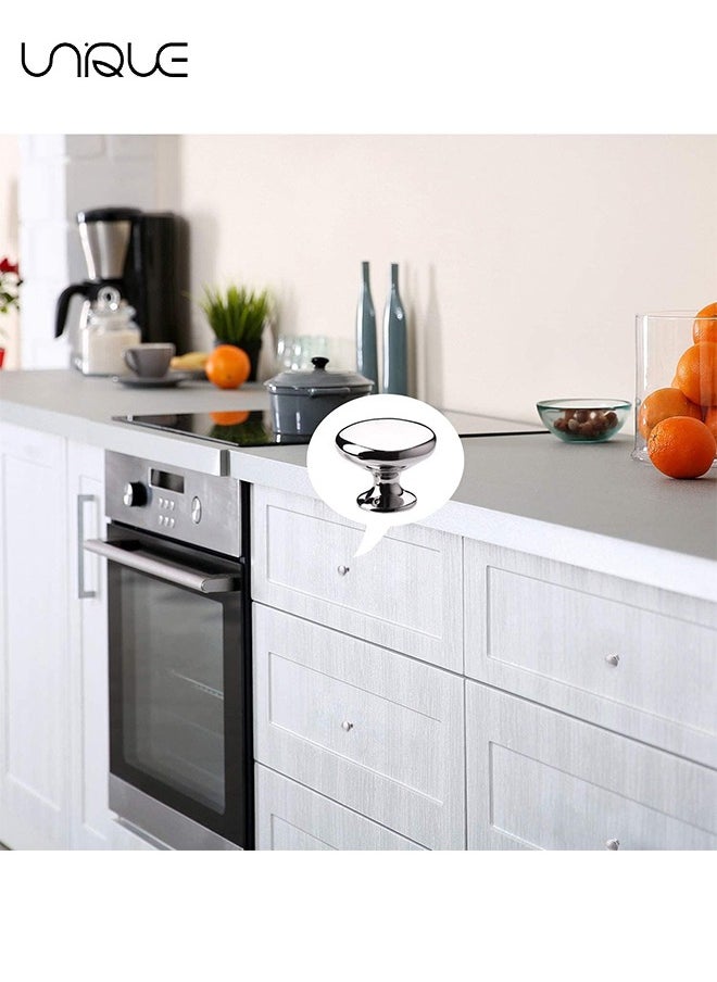 Unique - 4 Pcs Round Cabinet Knob Furniture Pull Handle - Simple & Sturdy - Knob Diameter 30 mm - for Kitchen Cupboard Door - Bedroom Dresser Drawer - Bathroom Wardrobe Hardware - Image 1