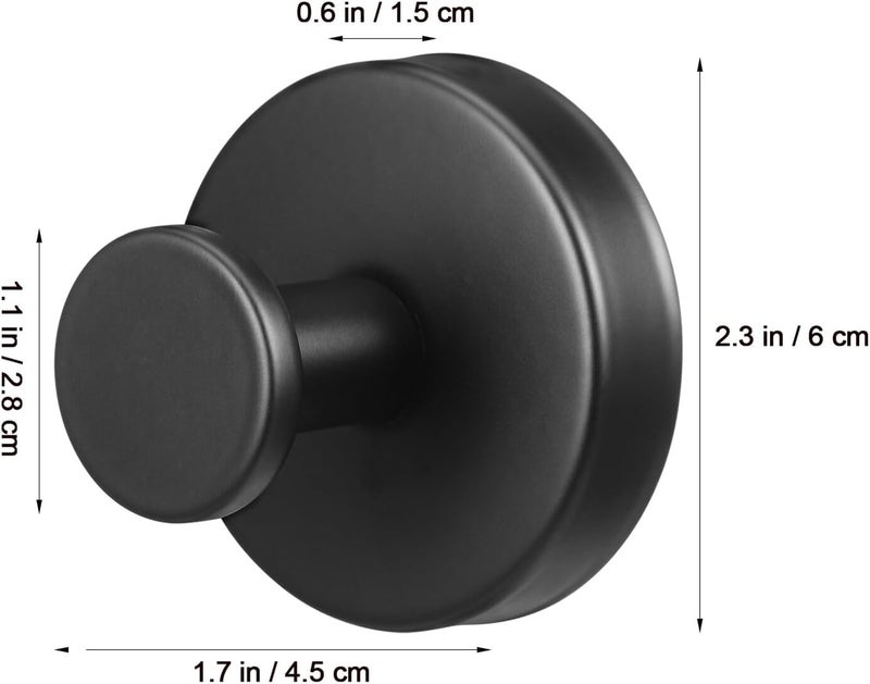 TIDTALEO Stainless Steel Suction Hooks 2pcs Large Black Bathroom Towel and Robe Holder No-Drill Wreath Hanger for Shower and Wall Mount - Image 2