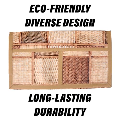Kuber Industries Oven Top Cover | Non-Woven Microwave Oven Top Cover with 4 Utility Pockets | Oven Cover for Kitchen Décor | Chatai Oven Top Cover | Brown - Image 5