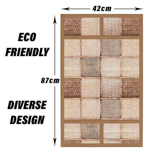 Kuber Industries Oven Top Cover | Non-Woven Microwave Oven Top Cover with 4 Utility Pockets | Oven Cover for Kitchen Décor | Chatai Oven Top Cover | Brown - Image 3