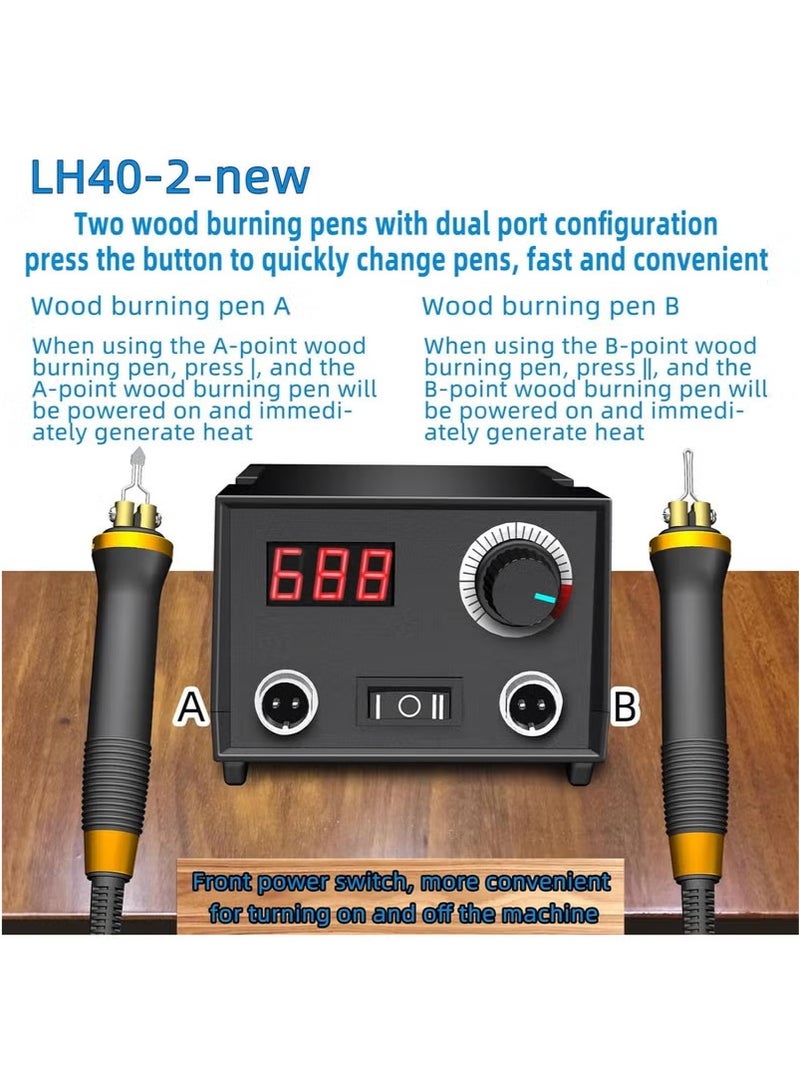 XiuWoo Wood Burning Tool, Wood Burner kit Pen 25~750℃, Wood Burning kit with Digital Thermometer Temperature Adjustable Temperature, 2 pyrographic Wood Burning pens, 23 Wood Burning Pen Tips - Image 3