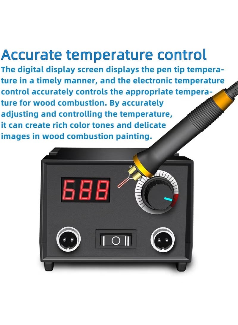 XiuWoo Wood Burning Tool, Wood Burner kit Pen 25~750℃, Wood Burning kit with Digital Thermometer Temperature Adjustable Temperature, 2 pyrographic Wood Burning pens, 23 Wood Burning Pen Tips - Image 2