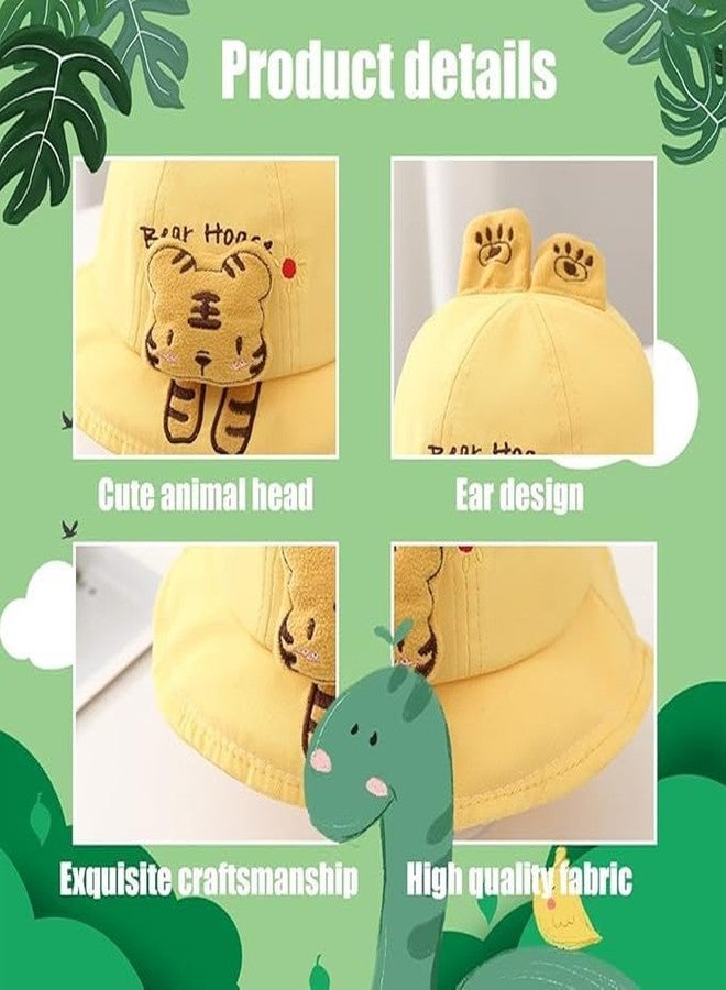 DEDICATED Baby Cap | Kids Cap | Baby hat | hat for Baby | Bucket hat for Baby | Korean Style, Cotton hat for Baby Boys & Baby Girls with Cute Bunny (in, Age, 3 Months, 24 Months, Yellow) - Image 4