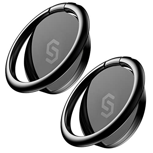 Syncwire Cell Phone Ring Holder Stand [2 Pack], 360 Degree Rotation Finger Ring Kickstand with Polished Metal Phone Grip for Magnetic Car Mount Compatible with iPhone, Samsung, LG, Sony, HTC - Image 1