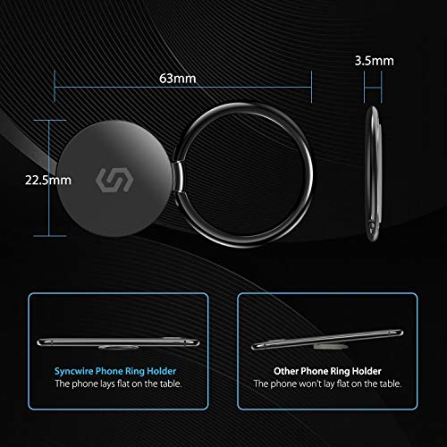 Syncwire Cell Phone Ring Holder Stand [2 Pack], 360 Degree Rotation Finger Ring Kickstand with Polished Metal Phone Grip for Magnetic Car Mount Compatible with iPhone, Samsung, LG, Sony, HTC - Image 3