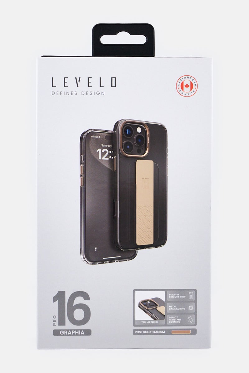 LEVELO iPhone 16 Pro Graphia Imd Silicone Grip Case, Transparent - Image 2