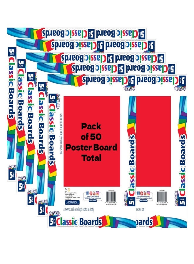 ArtSkills 11" x 14" Poster Board, School and Craft Supplies, Bold Assorted, 50-Pack - Image 1