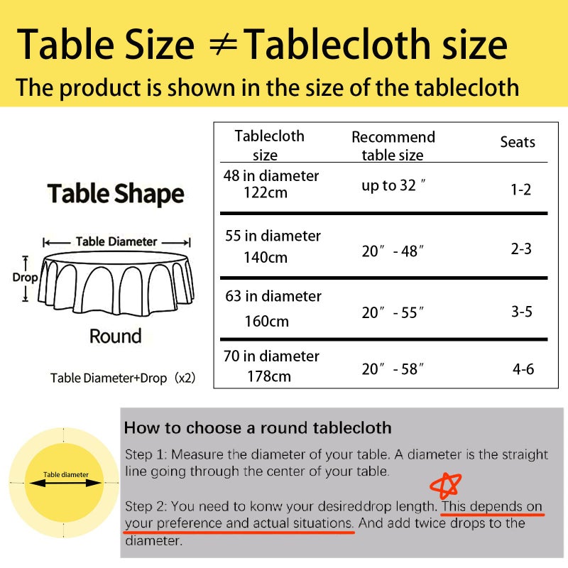 Fhberni Heavy Weight Round Tablecloth  Decorative Solid Color Table Cover  Cotton Linen Table Cloth for Kitchen Dining Home Tabletop Decoration  Cream  Round - 63"" - Image 5
