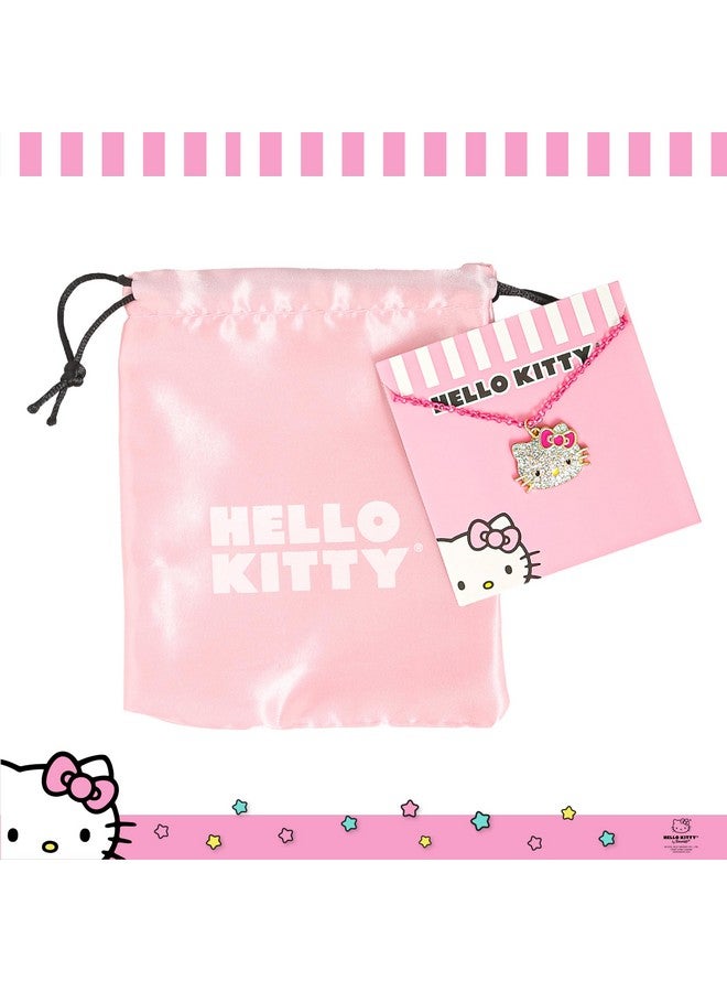 هالو كيتي قلادة هالو كيتي سانريو المرصعة بالأحجار الكريمة، مقاس 16 بوصة + 3 بوصات - قلادة مرخصة رسميًا بسلسلة وردية نيون - Image 4