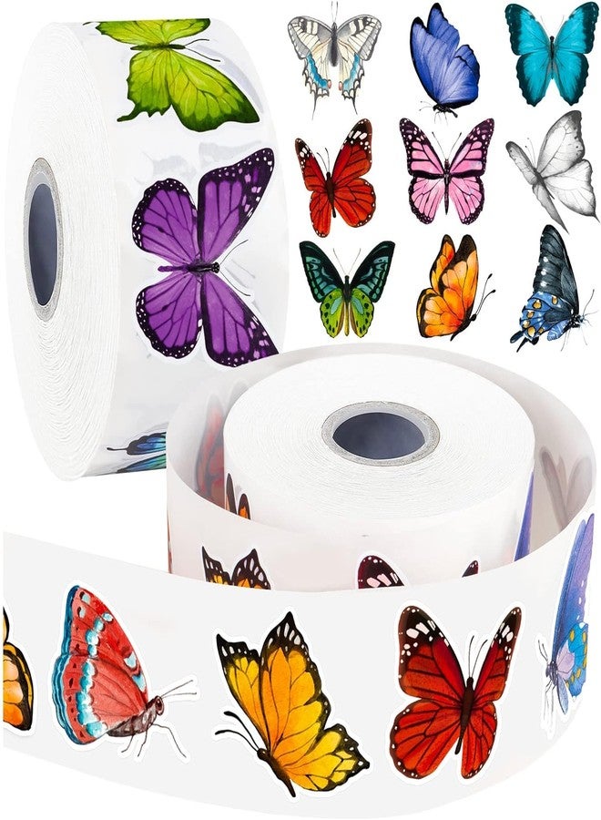 TORINALITAL 1200 PCS Butterfly Roll Stickers, 16 Styles Butterfly Stickers for Kids, Waterproof and Sun-Proof 3D Roll Stickers for Parties, Walls, Scrapbooks, Envelopes, Birthday and Greeting Cards - Image 1