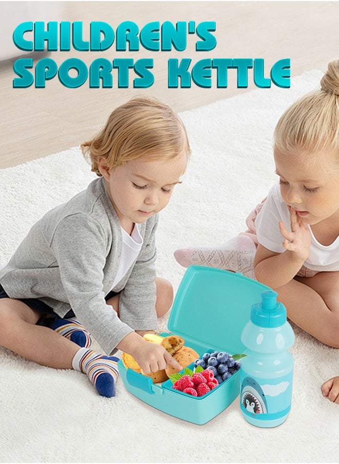 Soft Touch Toddler Bento Box and Bottle Set Lunch Box With Water Bottle for Kids, BPA Free Removable Tray, Pre-School Kid Daycare Lunches Snack Container (Blue)  - Image 1