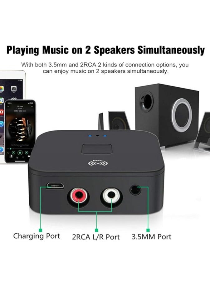 General Wireless Bluetooth Adapter 5.0 Receiver 3.5mm Jack to NFC to 2 RCA Stereo Audio Adapters  - Image 5