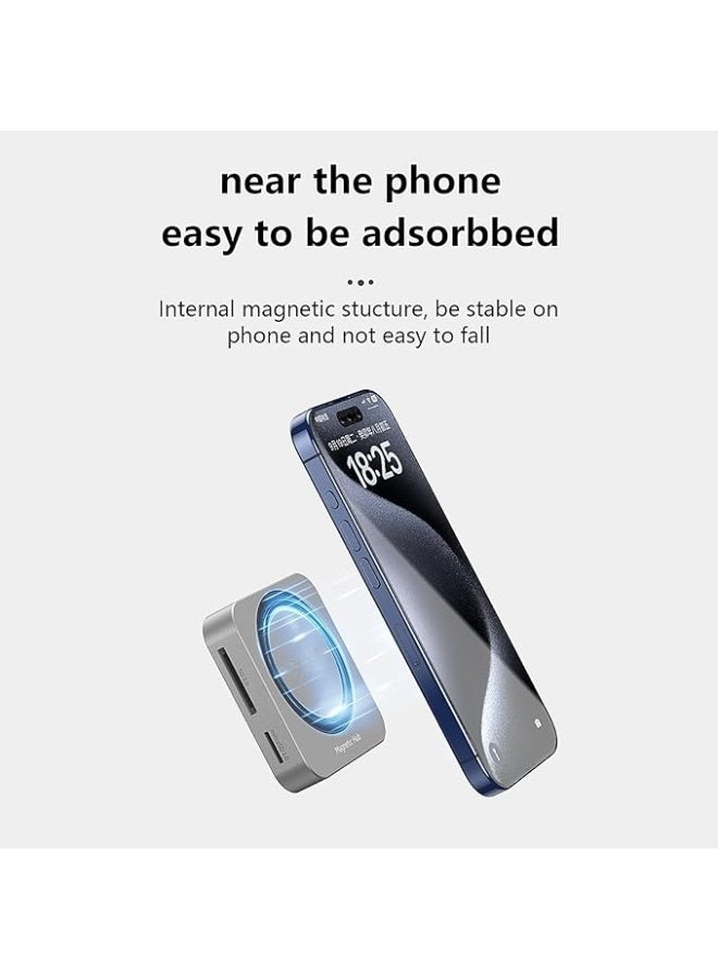 قاعدة إرساء مغناطيسية 8 في 1، متوافقة مع محركات أقراص SSD M.2 NVMe - 4K HDMI، شحن PD 100 واط، موزع Type-C 3.2، مناسب لأجهزة الكمبيوتر المحمولة والأجهزة اللوحية والهواتف المحمولة. - Image 2