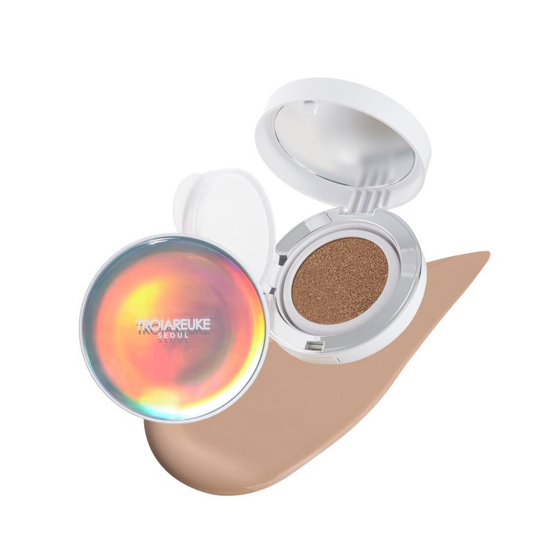 TROIAREUKE Seoul "Bridal" Cushion Foundation(#22, Yellow Beige), Korean Cushion Foundation, K-Beauty, Hydrating, Long-lasting, Lightweight, Natural Finish, Anti-Aging, Moisture, Whitening, SPF 50+ - Image 1