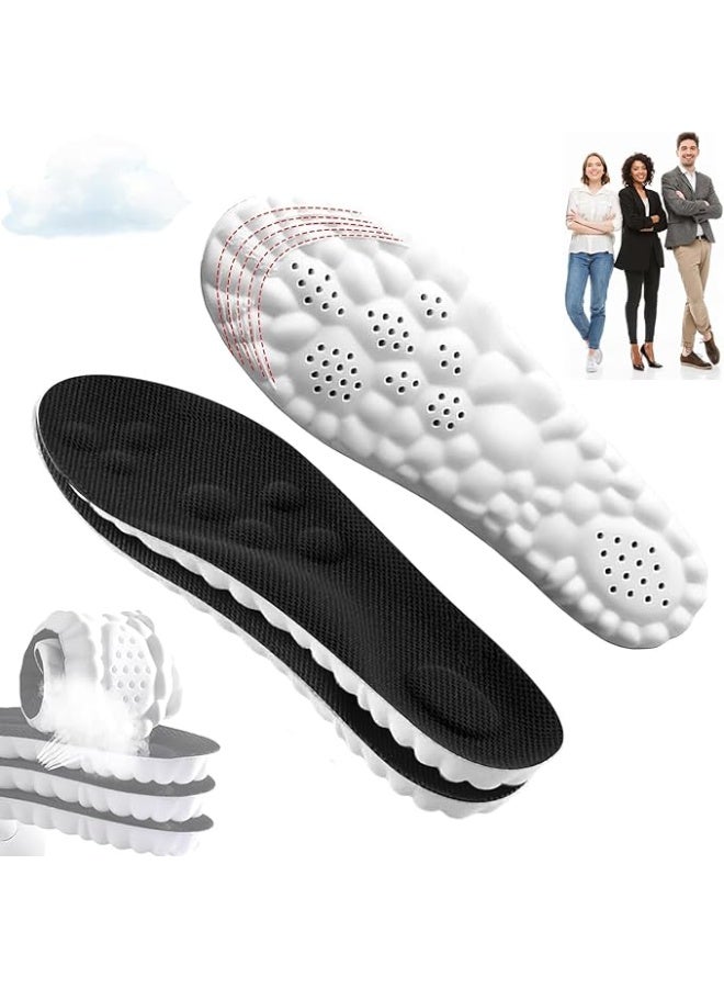 DUNISO 3 Pairs Breathable Insoles，Sports Shoe Insoles，Foot Protection Cloudsole Feeling Insole，Soft and Comfortable，Can Be Trim，Suitable for People Who Work Standing Up All Day, Office Workers, Athletes, Seniors,Men 4-4.5/Women 5.5-6,Black - Image 1