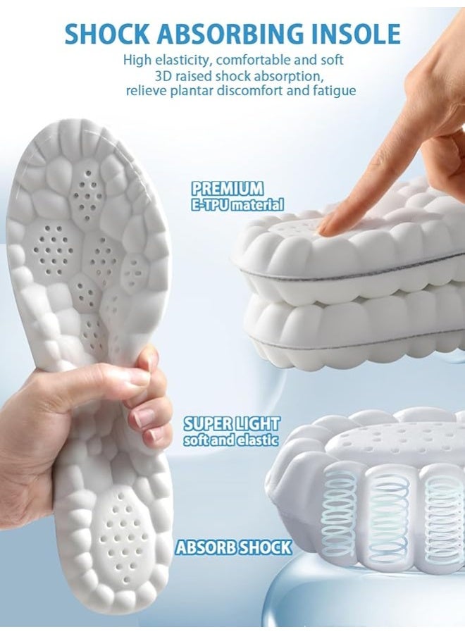 DUNISO 3 Pairs Breathable Insoles，Sports Shoe Insoles，Foot Protection Cloudsole Feeling Insole，Soft and Comfortable，Can Be Trim，Suitable for People Who Work Standing Up All Day, Office Workers, Athletes, Seniors,Men 4-4.5/Women 5.5-6,Black - Image 2