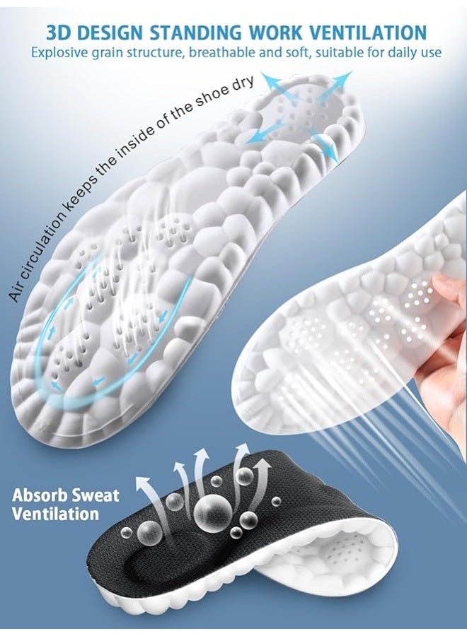 DUNISO 3 Pairs Breathable Insoles，Sports Shoe Insoles，Foot Protection Cloudsole Feeling Insole，Soft and Comfortable，Can Be Trim，Suitable for People Who Work Standing Up All Day, Office Workers, Athletes, Seniors,Men 4-4.5/Women 5.5-6,Black - Image 3