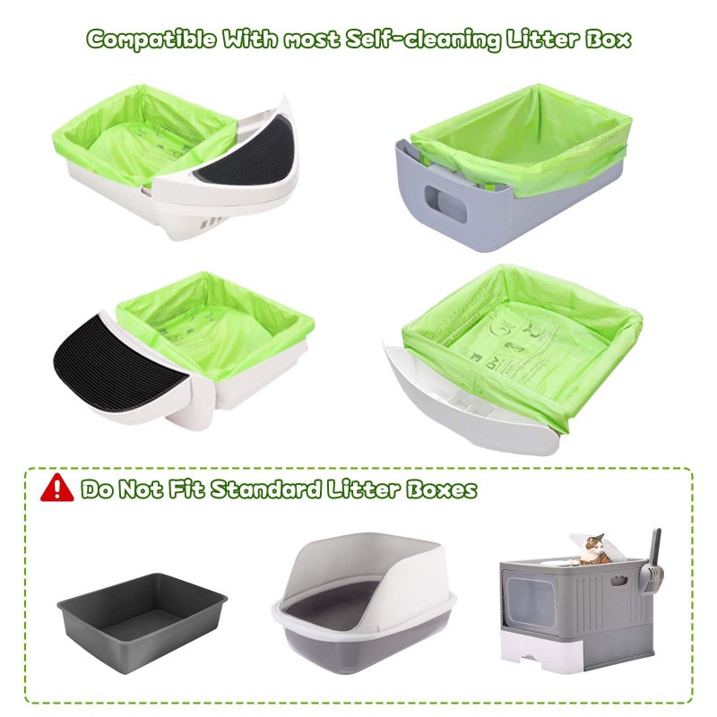 PETOCAT Biodegradable Cat Litter Liner Bags Compatible with LR 3, 4 and Most Self-Cleaning Litter Boxes, 60 Count Kitty Automatic Waste Drawer Liners, Drawstring Pet Compostable Replacement Poop Bags - Image 2