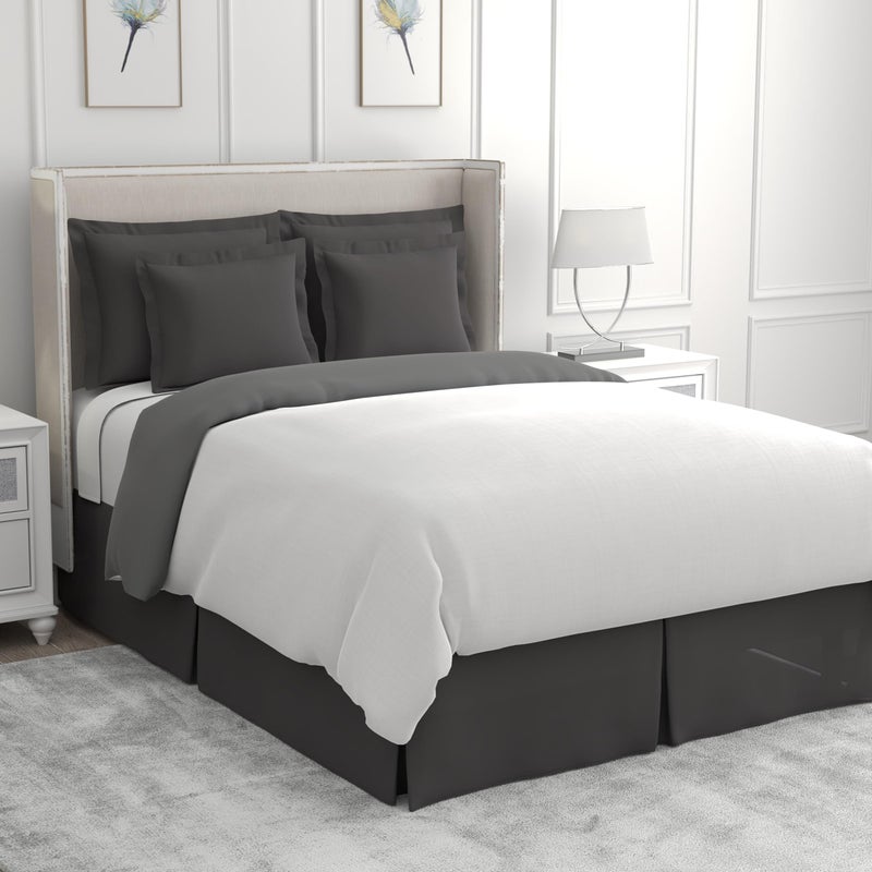 Bed Maker's Bed Makers Never Lift Your Mattress Microfiber WrapAround Bed Skirt Tailored Style Classic 14 Inch Drop Length King Grey 