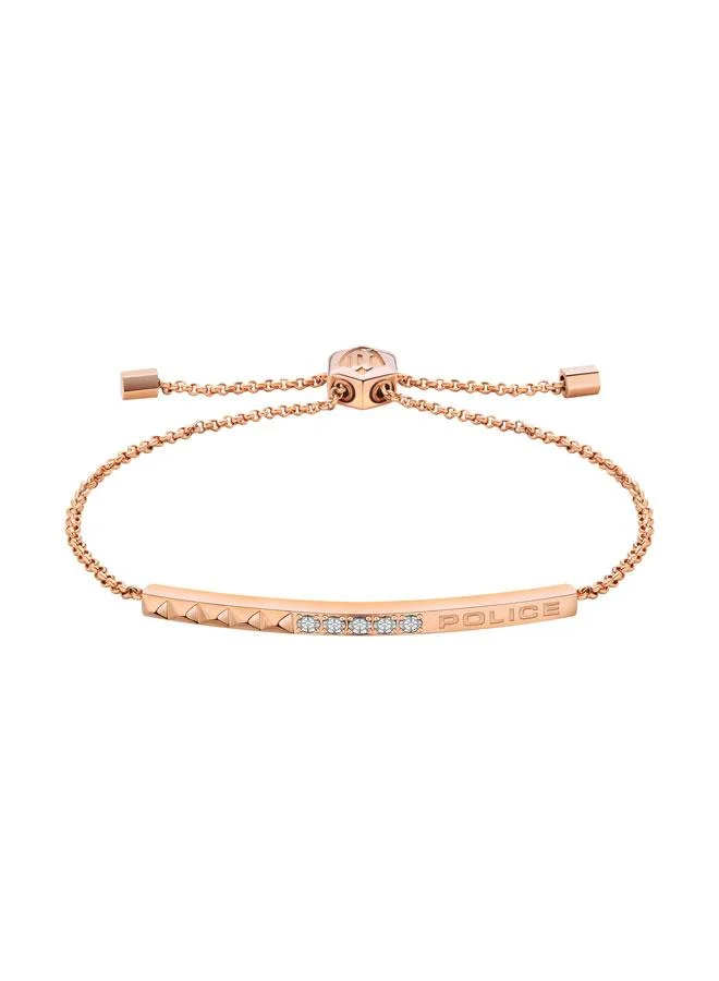 بوليس Tazia Rose Gold Bracelet with Crystals & Pyramid Charm for Women's