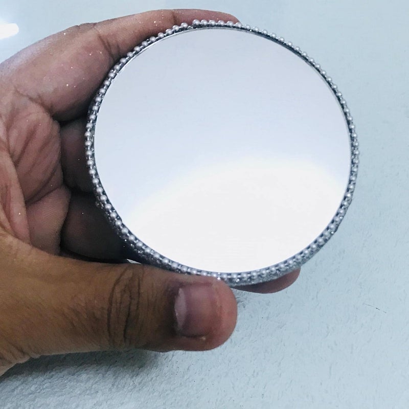 santarms santarms Handmade Decorative Cosmetic Travel Mirror for Makeup Compact Bag Mirror for Women Makeup Small Purses Pocket Size Mirrors Round Rajasthani Ladies Mirror  - Image 3