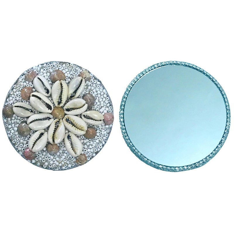 santarms santarms Handmade Decorative Cosmetic Travel Mirror for Makeup Compact Bag Mirror for Women Makeup Small Purses Pocket Size Mirrors Round Rajasthani Ladies Mirror  - Image 2