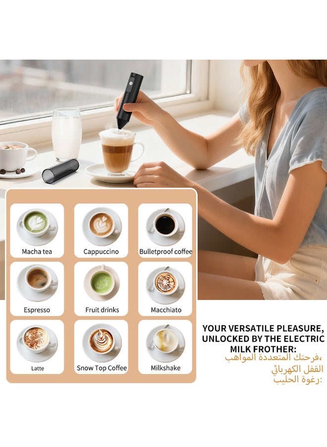 Kueh Rechargeable Milk Frother, Handheld Coffee Frother Wand with Stainless Steel Whisk – Ideal for Cappuccino, Lattes, Frappe, Matcha & Hot Chocolate - Image 5