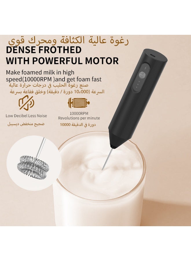 Kueh Rechargeable Milk Frother, Handheld Coffee Frother Wand with Stainless Steel Whisk – Ideal for Cappuccino, Lattes, Frappe, Matcha & Hot Chocolate - Image 2