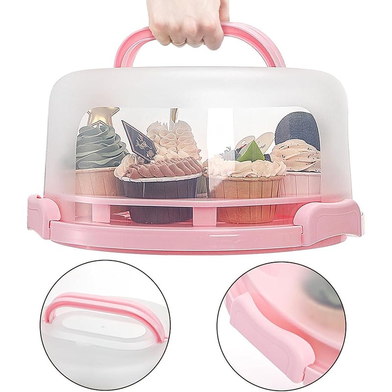 Coloch Cake Carrier with Lid and Handle, 3 in 1 Multipurpose Cupcake Holder for 10 In Cake, Portable Dessert Container for 11 Cupcake Plastic Devil Eggs Holder for Cupcake, Muffins, Eggs, Snack, Fruit - Image 3