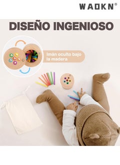WAOKN Wooden Learning Color Sorting Toys for Toddlers Age 1 2 3, Fine Motor Developmental Infants Sensory Matching Games, Busy Board 18 month old Baby Boys Girls Gifts  - Image 3