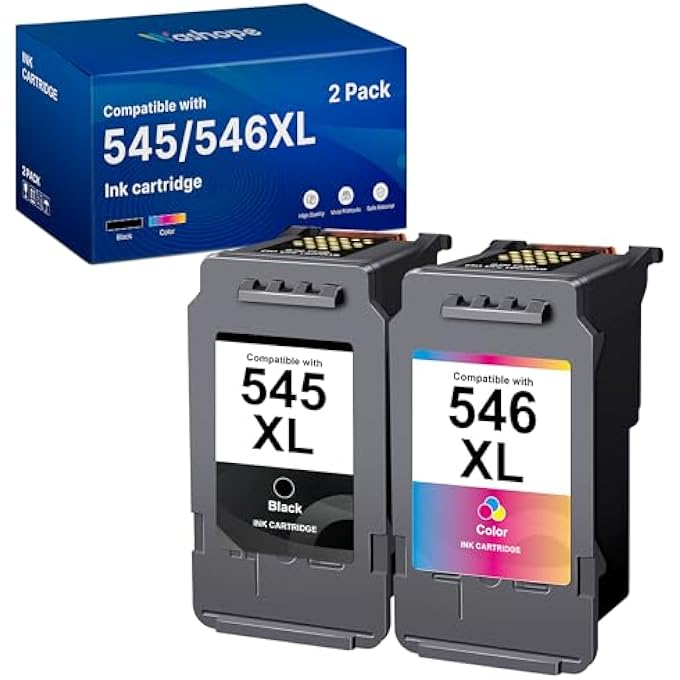 545XL 546XL MULTIPACK COMPATIBLE WITH CANON PRINTER CARTRIDGES 545 546 PG-545 CL-546 FOR TR4600 TR4551 MX495 TR4550 MX490 MG2550S TS3151 TS3150 TS3350 TS3450 TS355GOOD GOOD GOOD (545 XL BLACK - Image 1