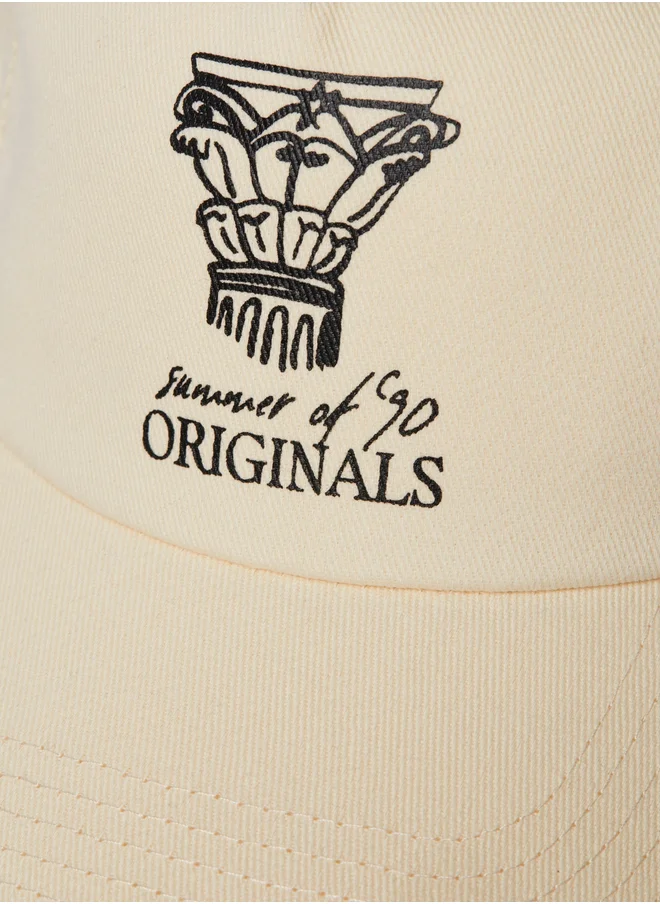 جاك اند جونز Printed Cap with Adjustable Backstrap