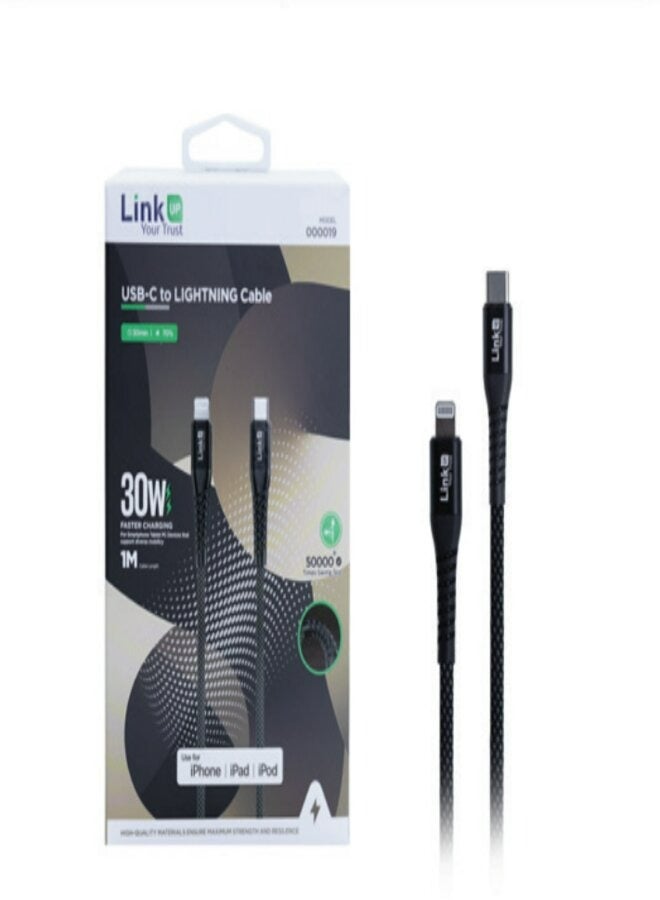 Linkup USB-C To Lightning Cable 30W 1M