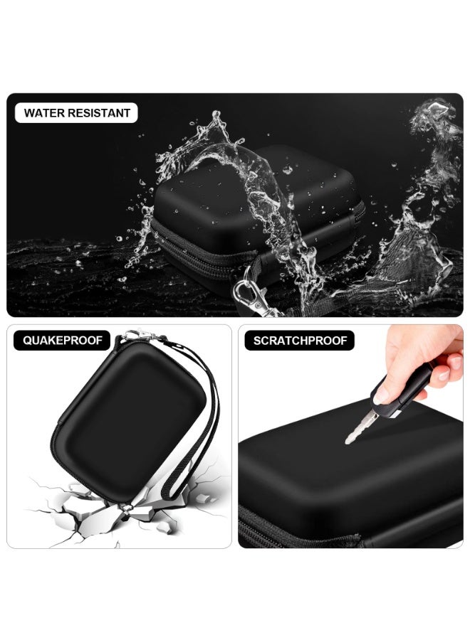Daxiongmao CCD digital camera bag, can store SD card, spare battery, etc., suitable for CCD digital camera, travel portable cute small camera bag (black) - Image 3