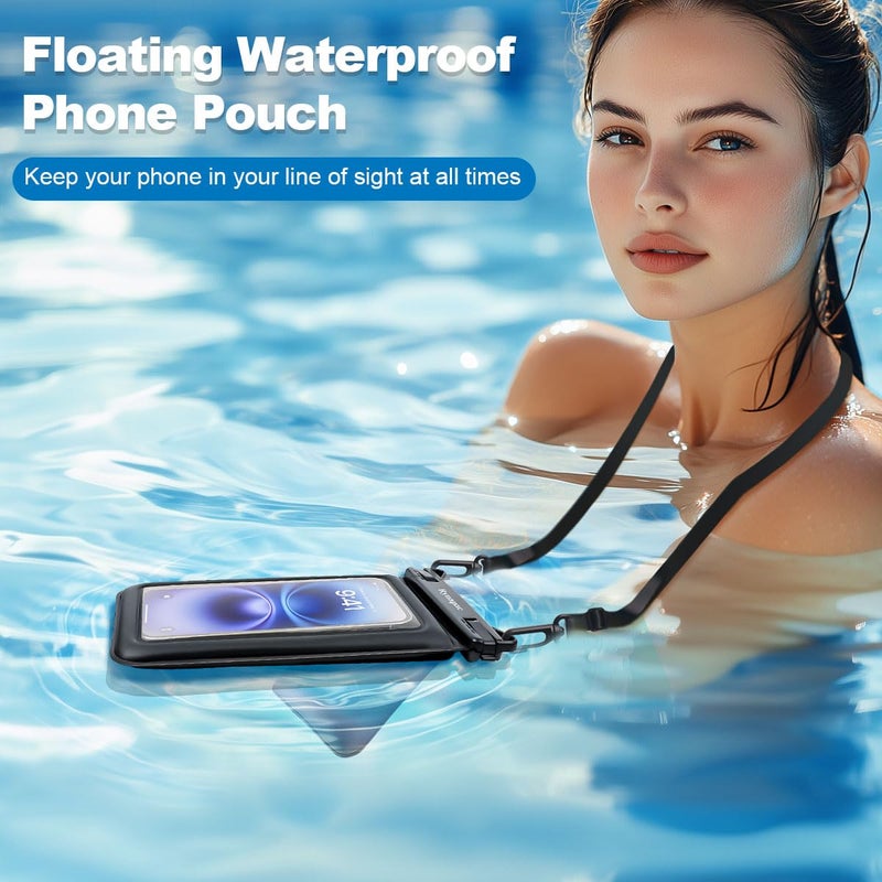 Rynapac [Up to 8.5''] Floating Waterproof Phone Pouch 2 Pack, IPX8 Double Space Waterproof Phone Case with Lanyard for iPhone 17 16 15 Pro Max, Galaxy S26 Ultra, Cellphone Dry Bag Beach Cruise Ship Essentials - Image 3