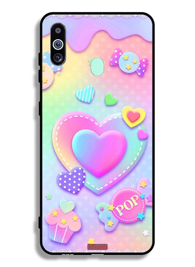Tolwak Samsung Galaxy A60 Protective Case Cover Pop Hearts Art  - Image 1