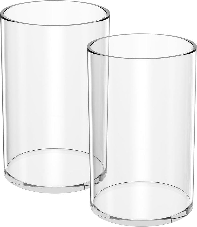 NIUBEE Acrylic Pen Holder 2 Pack,Clear Desktop Pencil Cup Stationery Organizer for Office Desk Accessory -Round - Image 1