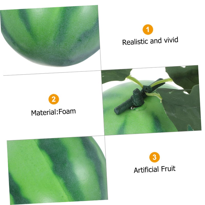 Green Artificial Watermelon Model Realistic Foam Fruit Prop For Photography Teaching Kitchen Home Decor - Image 5