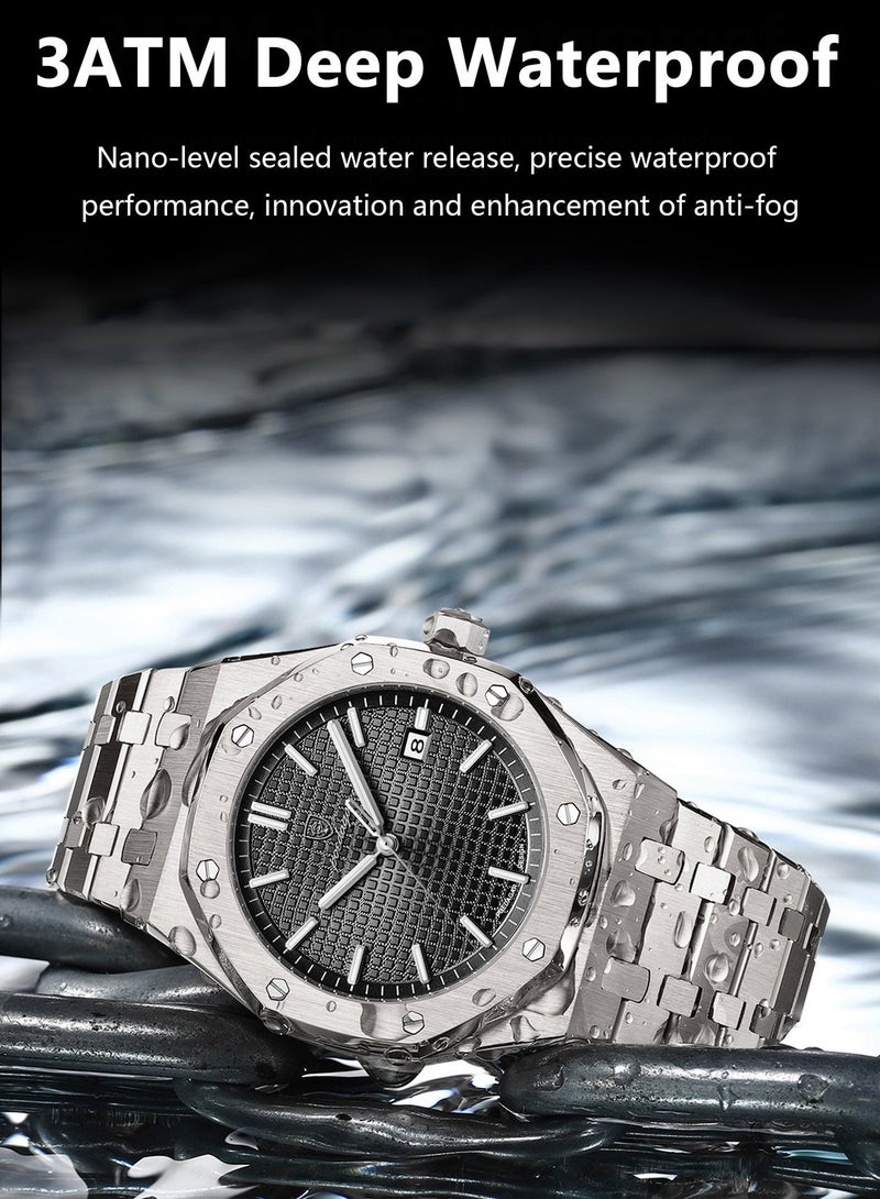 پوداجار ساعة POEDAGAR مضيئة مقاومة للماء للرجال كوارتز، ساعات يد رجالية - Image 5