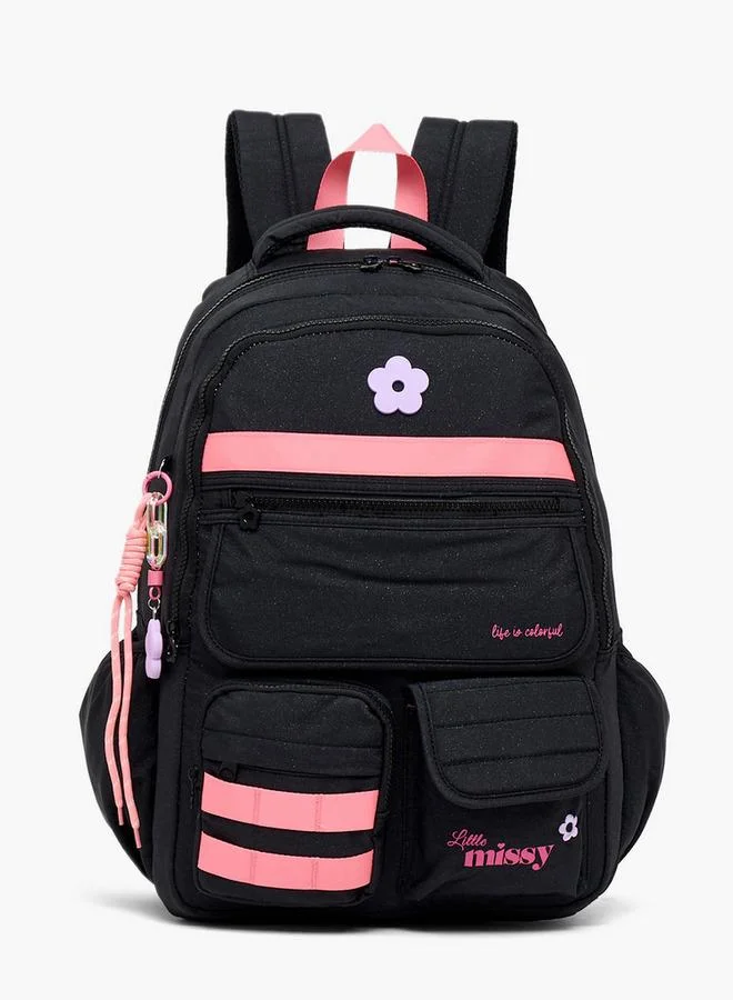 Little Missy Floral Applique School Backpack For Girls 13+ Years With Padded Laptop Sleeve