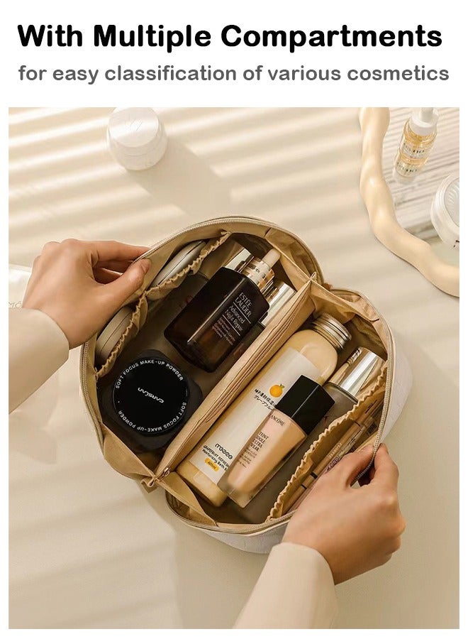 منظم مكياج محمول عالي الجودة للسفر - خمسة أقسام (أسود) - Image 4