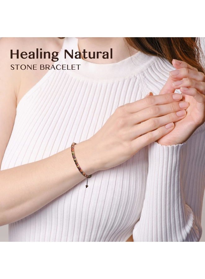 ZOKCC Inspirational Gifts Bracelets for Women Healing Natural Stone Bracelets - Get Well Soon Gifts for Women Sister Friend Bestie - Life is Tough But So are You Bracelet - Image 5