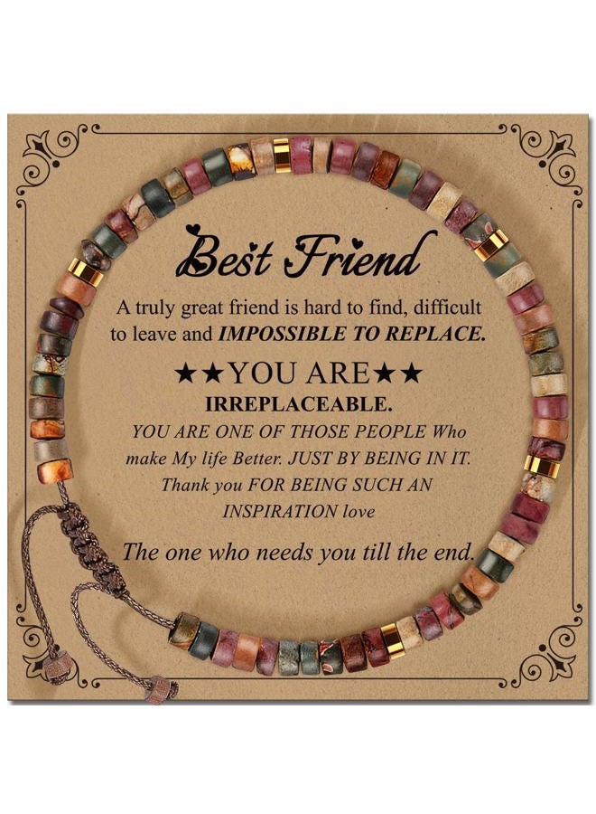 ZOKCC Inspirational Gifts Bracelets for Women Healing Natural Stone Bracelets - Get Well Soon Gifts for Women Sister Friend Bestie - Life is Tough But So are You Bracelet - Image 1
