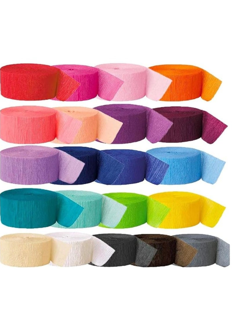 لفة ورق كريب ستريمر مقاس 5.08 سم × 60 قدم، مجموعة متنوعة من الألوان مكونة من 3 قطع - Image 1